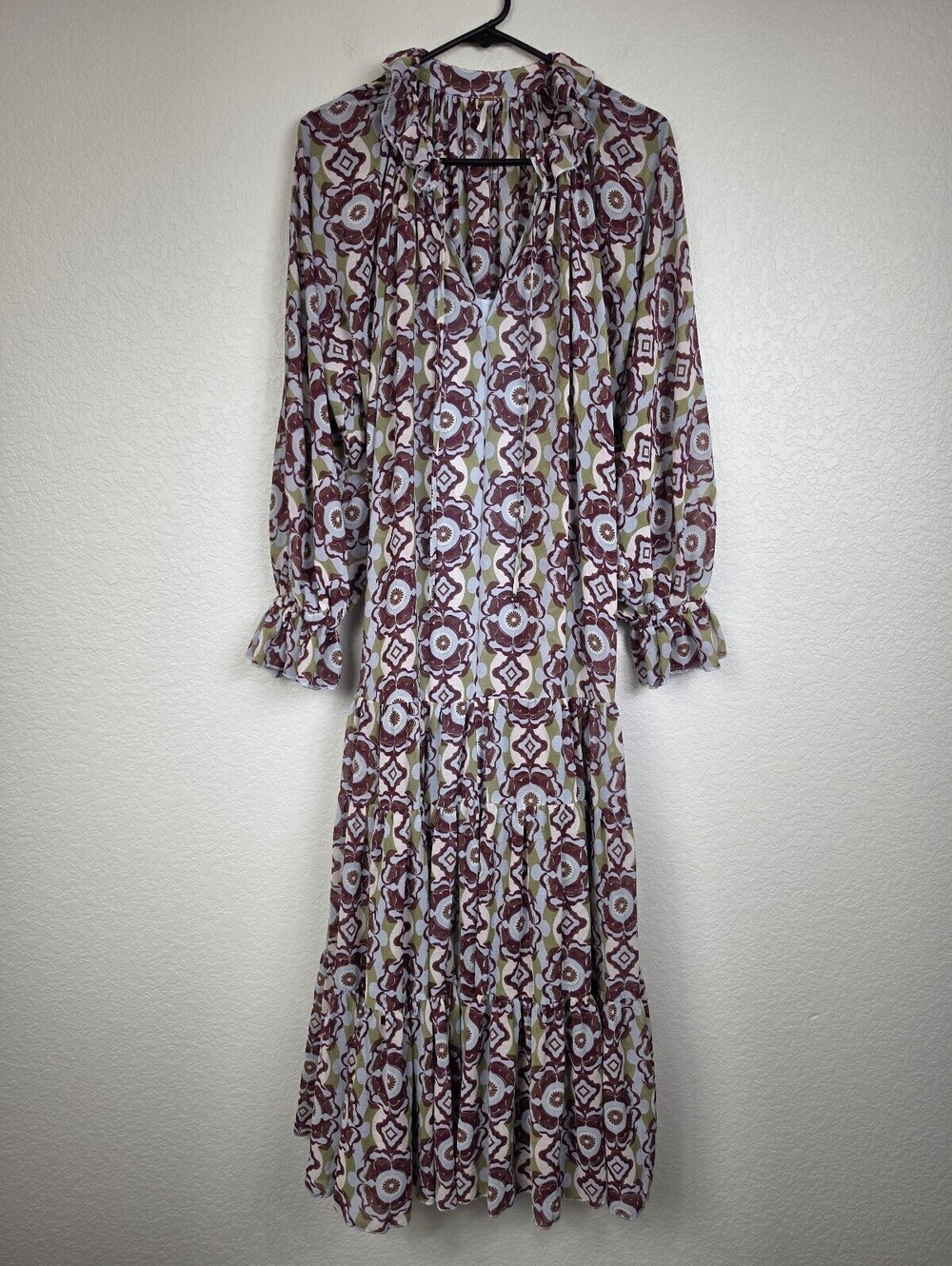 Free People Floral Print Maxi Dress XS